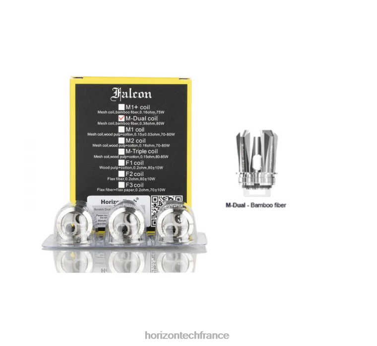 HorizonTech Falcon bobines (paquet de 3) bobine m-double maille 0,38 ohm TZ8T165 Horizontech Vape