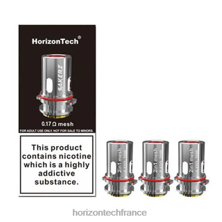 HorizonTech Sakerz bobines (paquet de 3) Maille 2 en 1 0,17 ohm (paquet de 3) TZ8T6 Horizontech Vape Kit