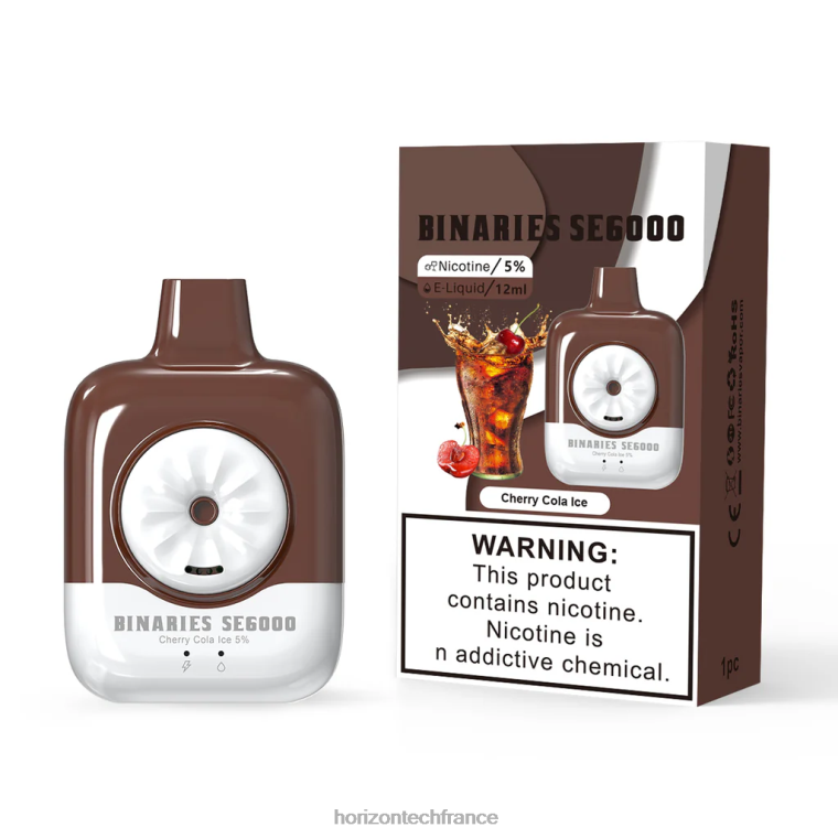 HorizonTech Binaries Cabin jetable 12ml glace au cola et aux cerises TZ8T135 Horizontech Vape