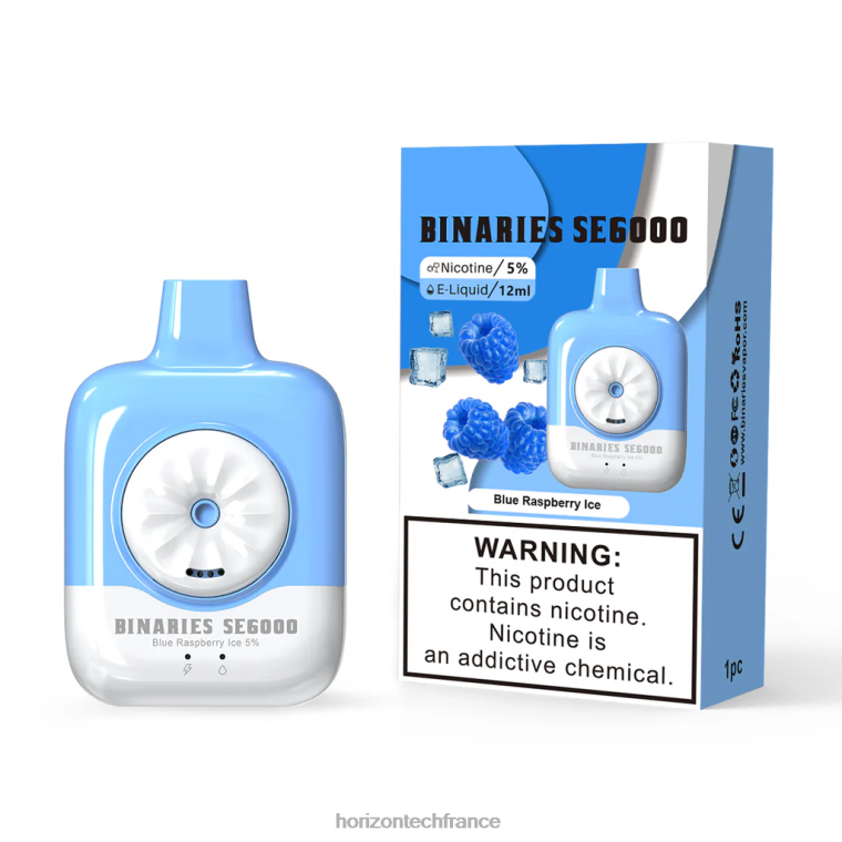 HorizonTech Binaries Cabin jetable 12ml glace à la framboise bleue TZ8T125 Horizontech Vape