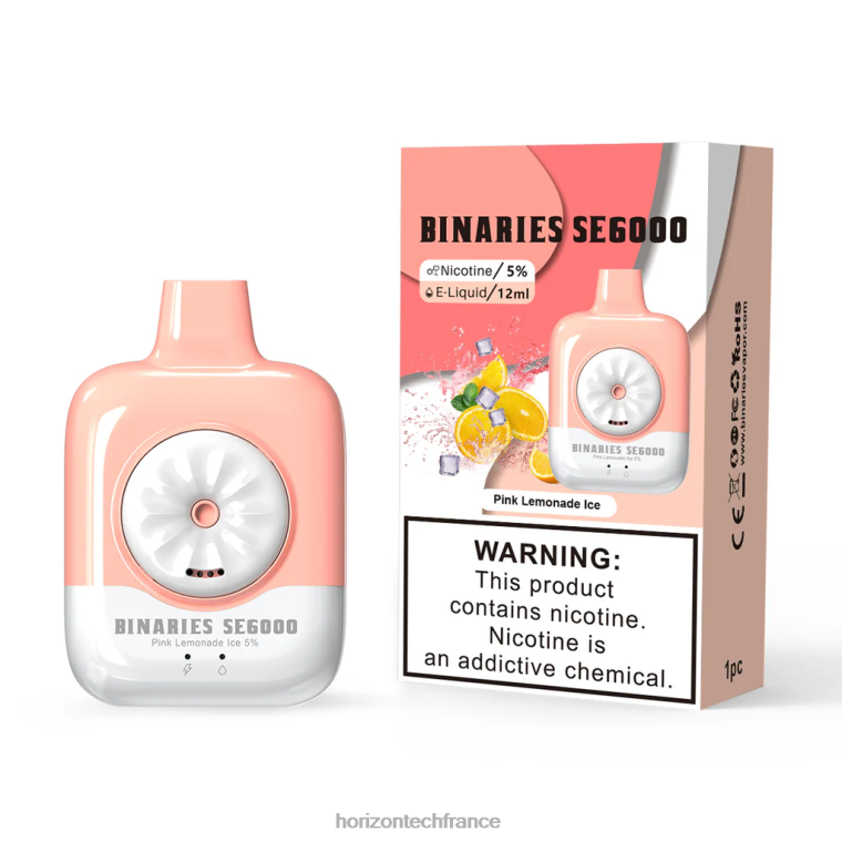 HorizonTech Binaries Cabin jetable 12ml glace à la limonade rose TZ8T130 Horizon Tech Vape Coils