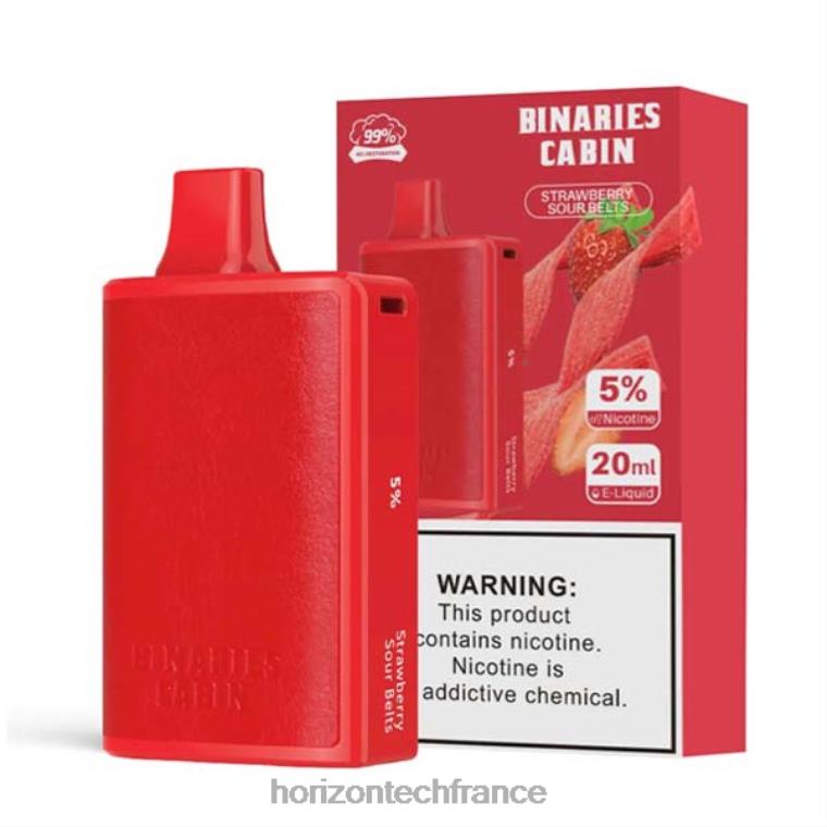 HorizonTech Binaries Cabin jetable 20ml ceintures acidulées aux fraises TZ8T78 Horizon Tech Vape