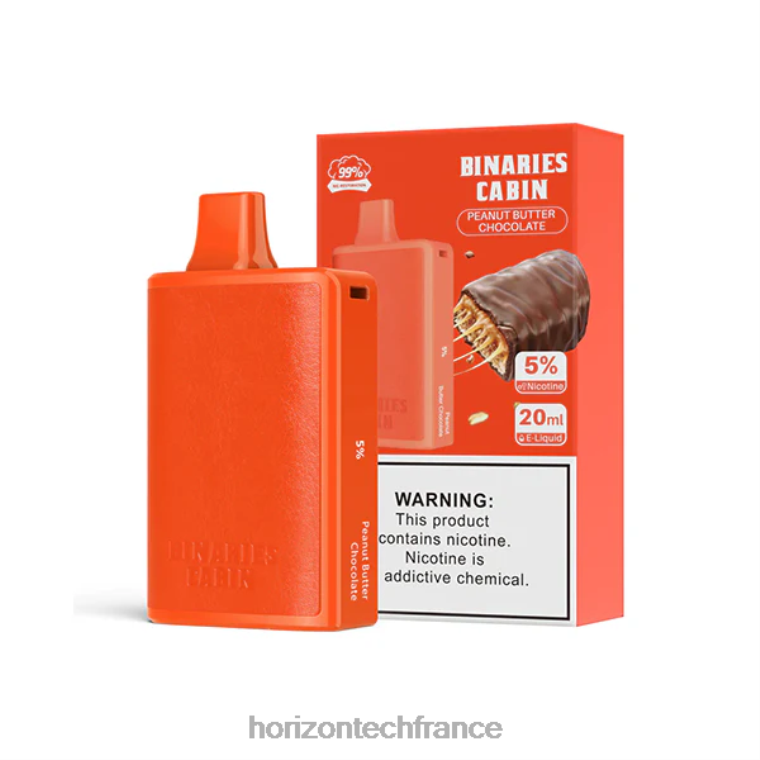 HorizonTech Binaries Cabin jetable 20ml chocolat au beurre de cacahuète TZ8T65 Horizontech Vape