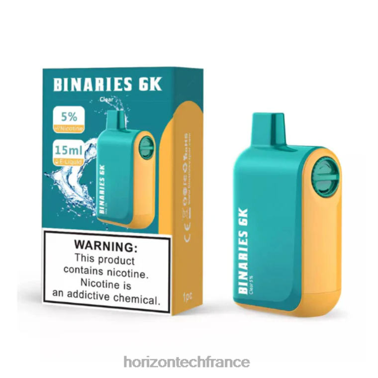 HorizonTech Binaries Cabin jetable 15ml clair TZ8T47 Horizontech Disposable Vape