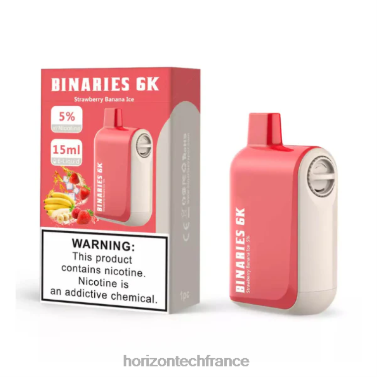 HorizonTech Binaries Cabin jetable 15ml glace fraise banane TZ8T51 Horizontech France
