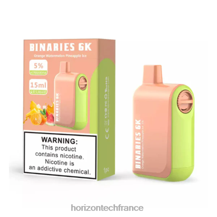 HorizonTech Binaries Cabin jetable 15ml glace à l'ananas et à la pastèque orange TZ8T50 Horizon Tech Vape Coils
