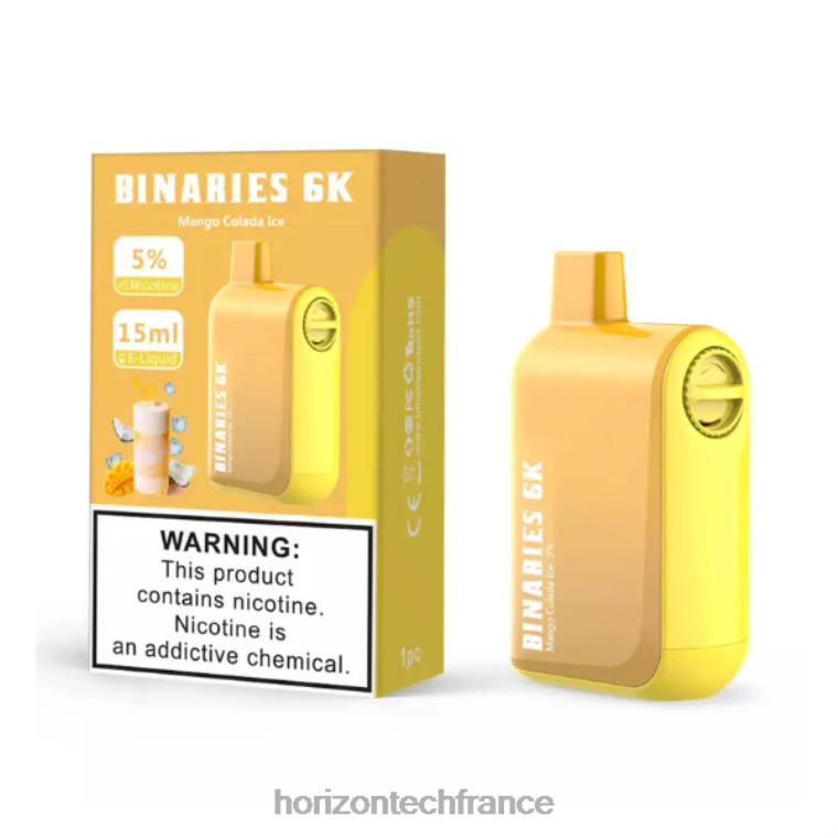 HorizonTech Binaries Cabin jetable 15ml glace à la mangue colada TZ8T49 Horizon Tech Company