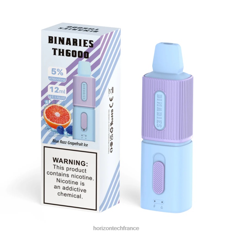 HorizonTech Binaries Cabin th6000 jetable 12ml glace au pamplemousse bleu razz TZ8T108 Horizon Tech Vape