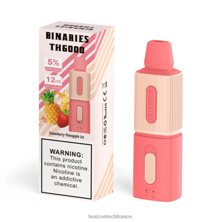HorizonTech Binaries Cabin th6000 jetable 12ml glace fraise ananas TZ8T105 Horizontech Vape
