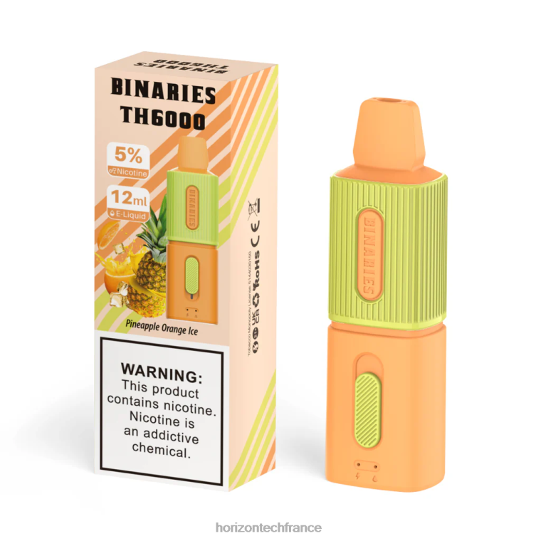 HorizonTech Binaries Cabin th6000 jetable 12ml glace à l'ananas et à l'orange TZ8T109 Horizon Tech Company